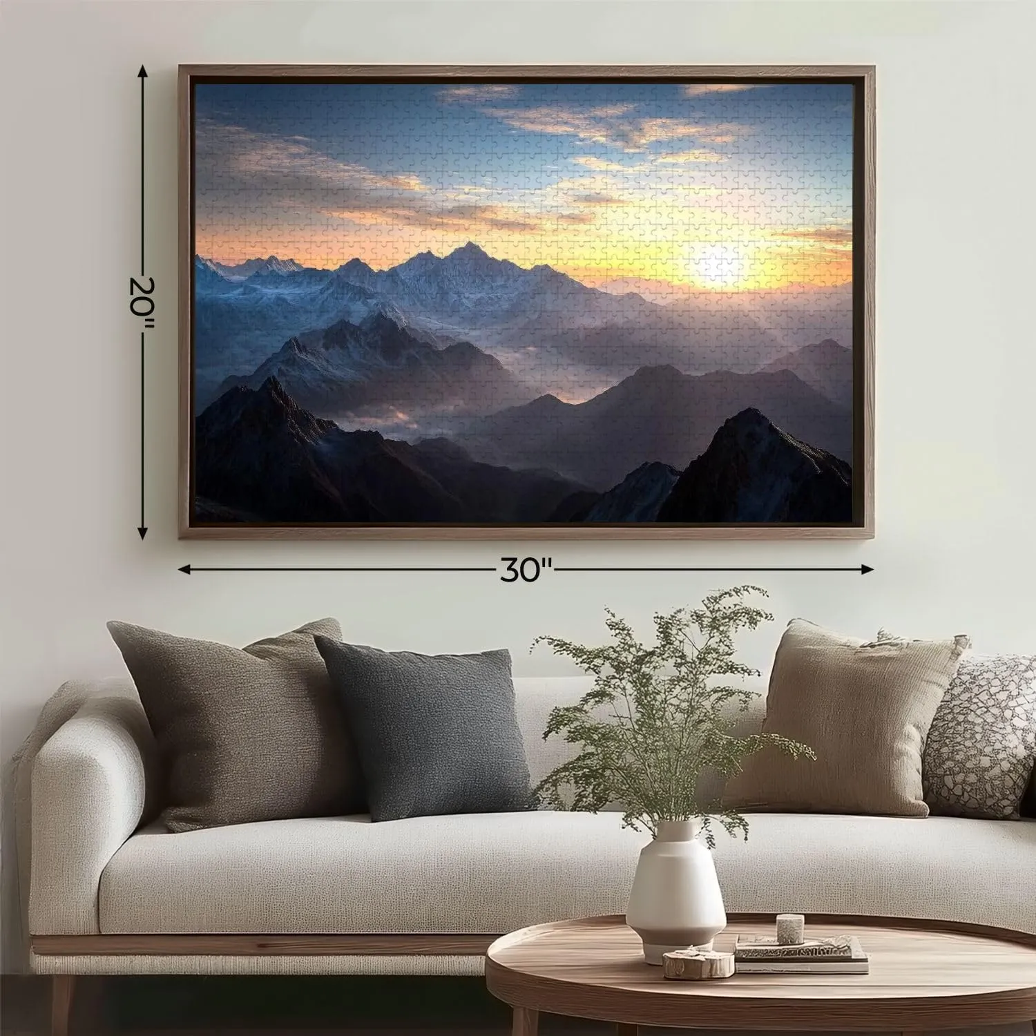 Wooden Jigsaw Puzzles for Adults 1000 Pieces Aerial View Misty Mountains Sunrise Fun and Challenging Board Puzzles Large Educational Game Kids Toys Gift Home Decor