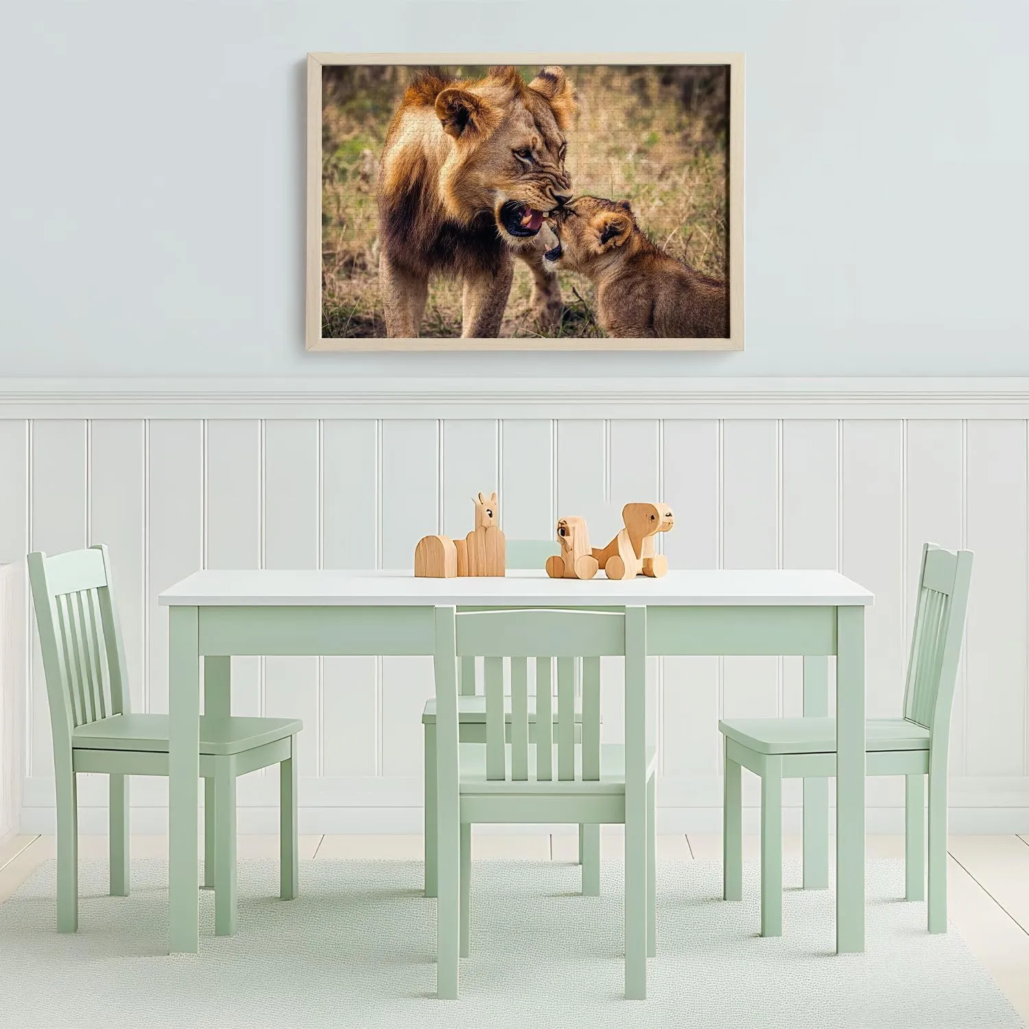 Wooden Jigsaw Puzzles for Adults 1000 Pieces Lion Lioness Animals Savanna Grassland Wilderness Maasai Mara National Fun and Challenging Board Puzzles Large Educational Game Kids Toys Gift Home Decor
