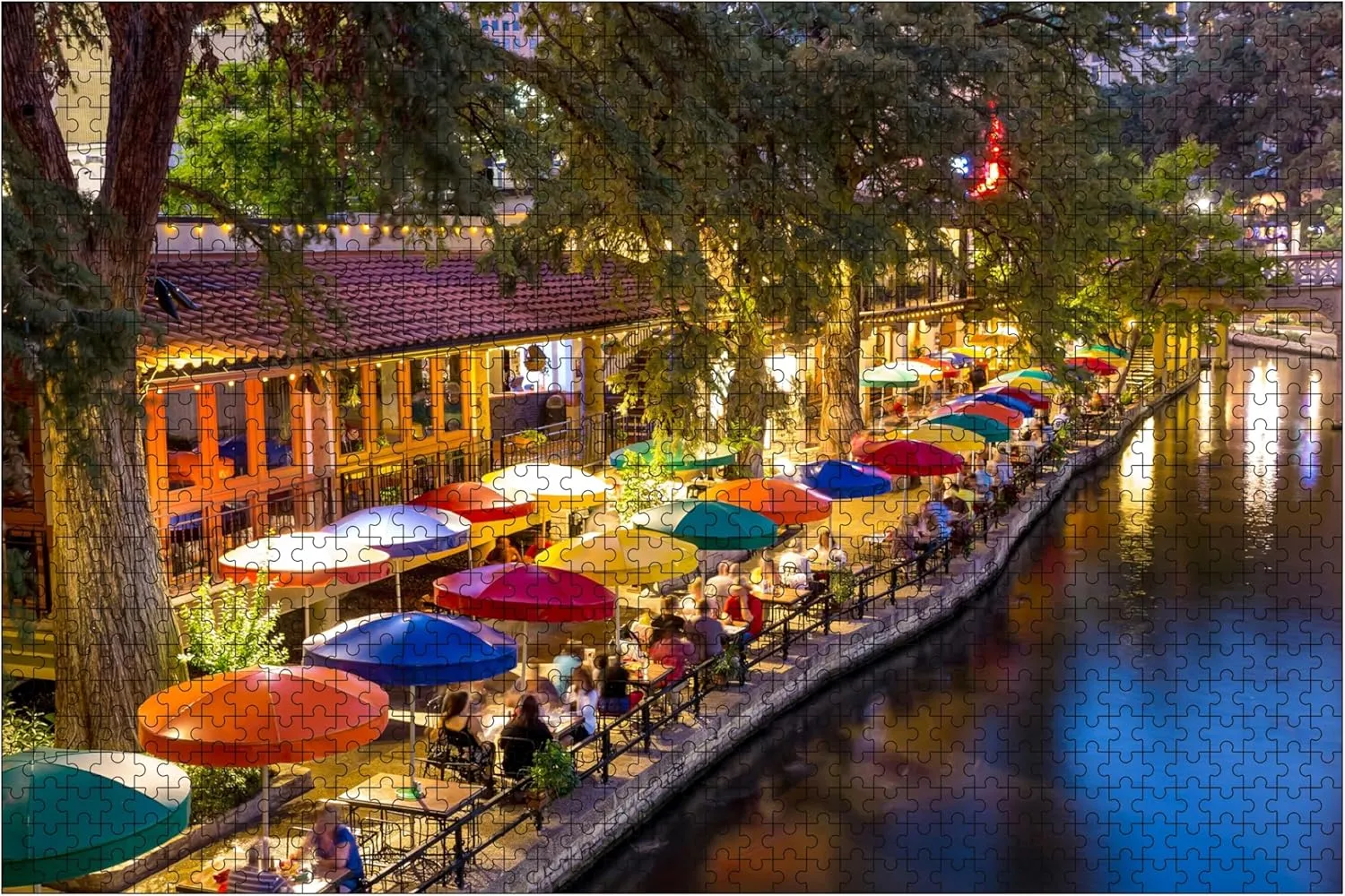 Wooden Jigsaw Puzzles for Adults 1000 Pieces Puzzle-River Walk in San Antonio Texas