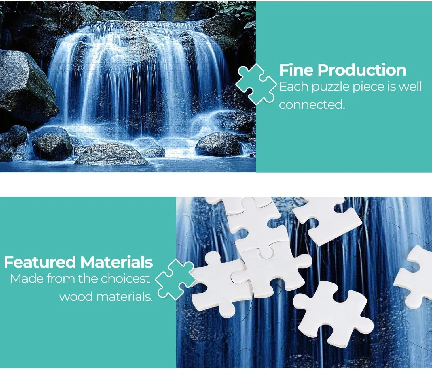 Wooden Jigsaw Puzzles for Adults 1000 Pieces Waterfall Fun and Challenging Board Puzzles Large Educational Game Kids Toys Gift Home Decor