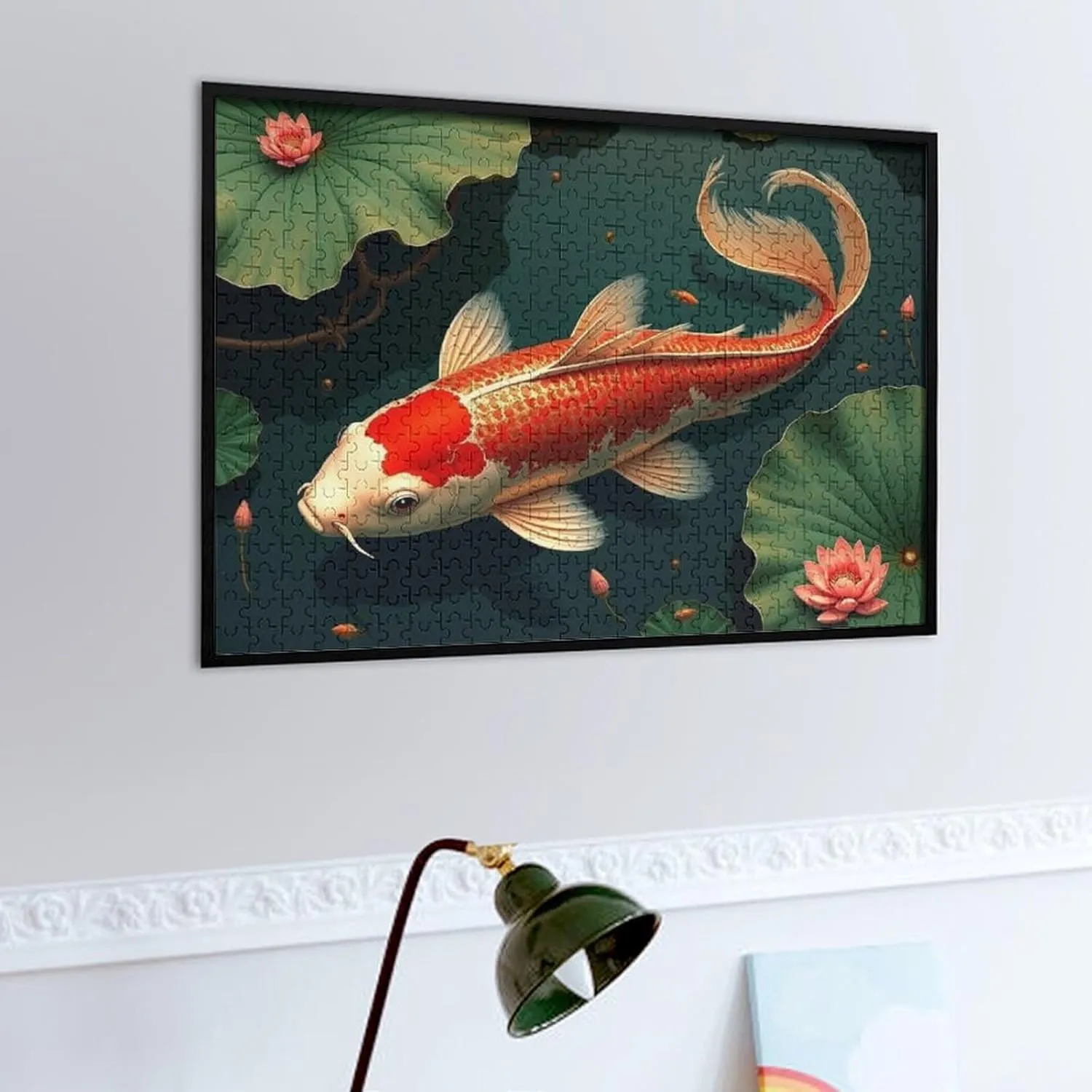 Wooden Jigsaw Puzzles, Lotus Koi Fish Puzzles for Adults 500 Pieces, Challenge Puzzles，Educational Games，Family Puzzles，Funny Puzzles，Wooden Jigsaw Puzzles ，Unique Gifts