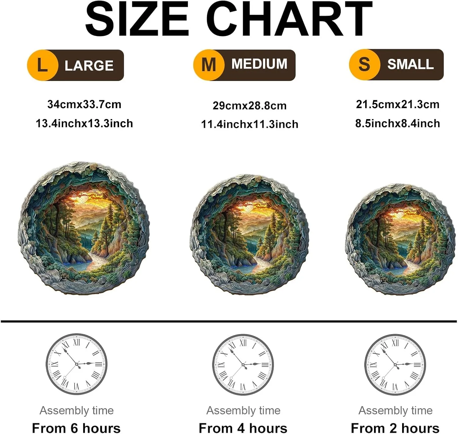 Wooden Puzzle for Adults-3D Vision Effect Cave Forest Wooden Puzzle Unique Shape Advanced Wooden Jigsaw Puzzle for Adult, Wood Puzzles,Challenge Wooden Jigsaw Puzzle (8.5 * 8.4in-100pcs)