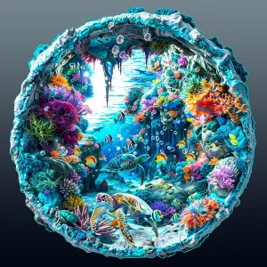Wooden Puzzle for Adults-Wooden Puzzle Unique Shape Advanced 3D Seabed Wooden Jigsaw Puzzle for Adults and Kids,Best Gift,Wood Puzzles,Challenge Wooden Jigsaw Puzzle (S-8.5 * 8.3in-100pcs)