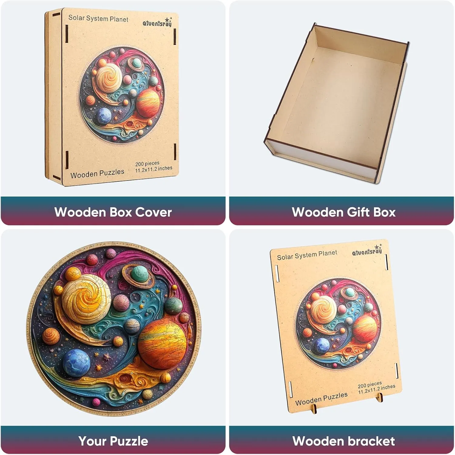 Wooden Puzzles for Adults 500 Piece, Solar System Planet Wooden Jigsaw Puzzles, Royal, Unique Shape Adult Puzzles, Irregular Wood Puzzles Creative Gift for Adults Family Game(16.5 * 16.5 in)