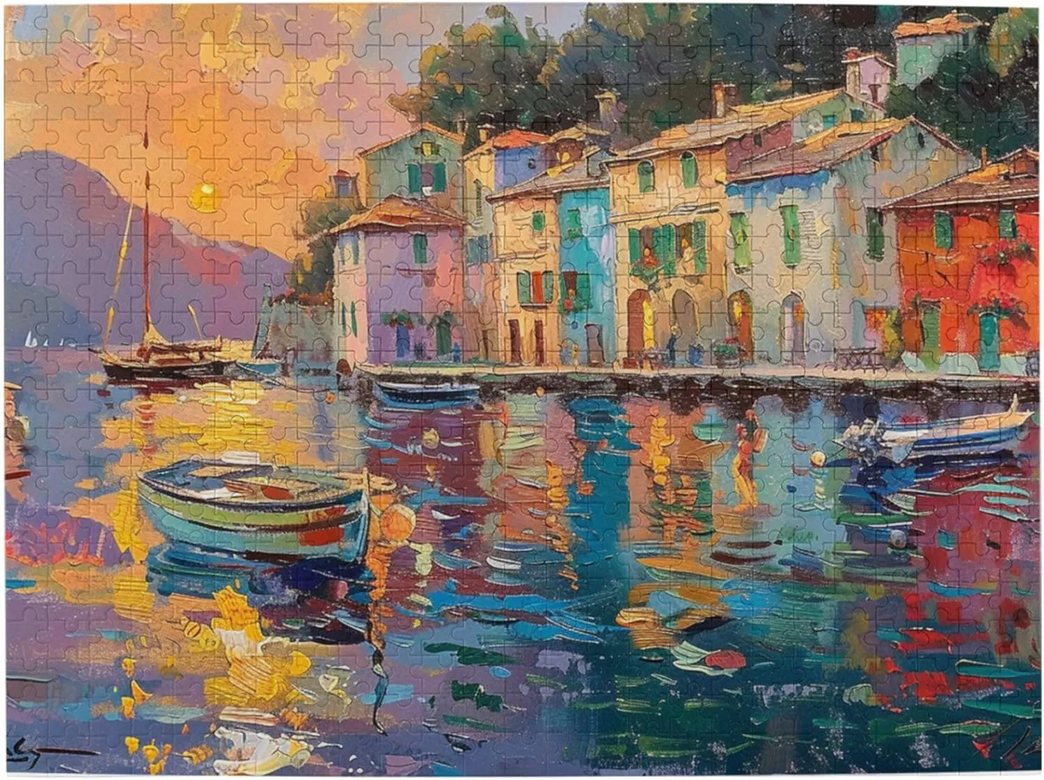 Wooden Puzzles for Adults 500 Pieces Small Fishing Boat,Fun Artwork for Adults,Charm Small Fishing Boat Puzzle,500 Piece Jigsaw Puzzle for Adults Challenging Puzzle Perfect for Game Nights