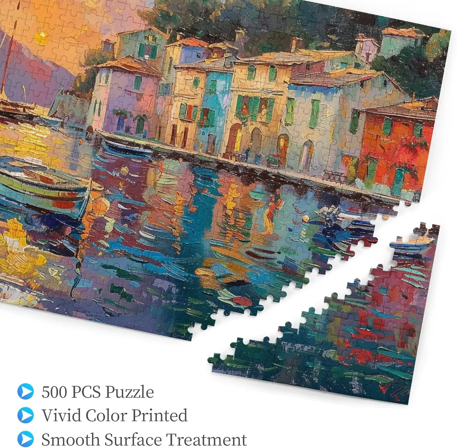 Wooden Puzzles for Adults 500 Pieces Small Fishing Boat,Fun Artwork for Adults,Charm Small Fishing Boat Puzzle,500 Piece Jigsaw Puzzle for Adults Challenging Puzzle Perfect for Game Nights