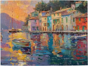 Wooden Puzzles for Adults 500 Pieces Small Fishing Boat,Fun Artwork for Adults,Charm Small Fishing Boat Puzzle,500 Piece Jigsaw Puzzle for Adults Challenging Puzzle Perfect for Game Nights