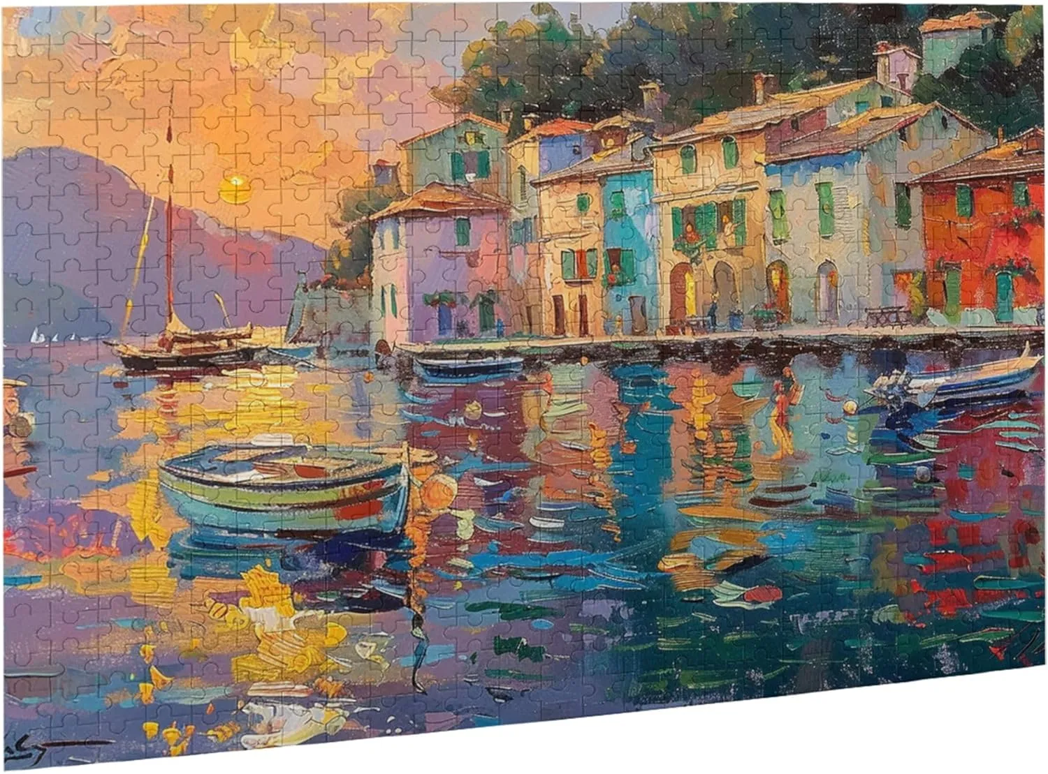 Wooden Puzzles for Adults 500 Pieces Small Fishing Boat,Fun Artwork for Adults,Charm Small Fishing Boat Puzzle,500 Piece Jigsaw Puzzle for Adults Challenging Puzzle Perfect for Game Nights