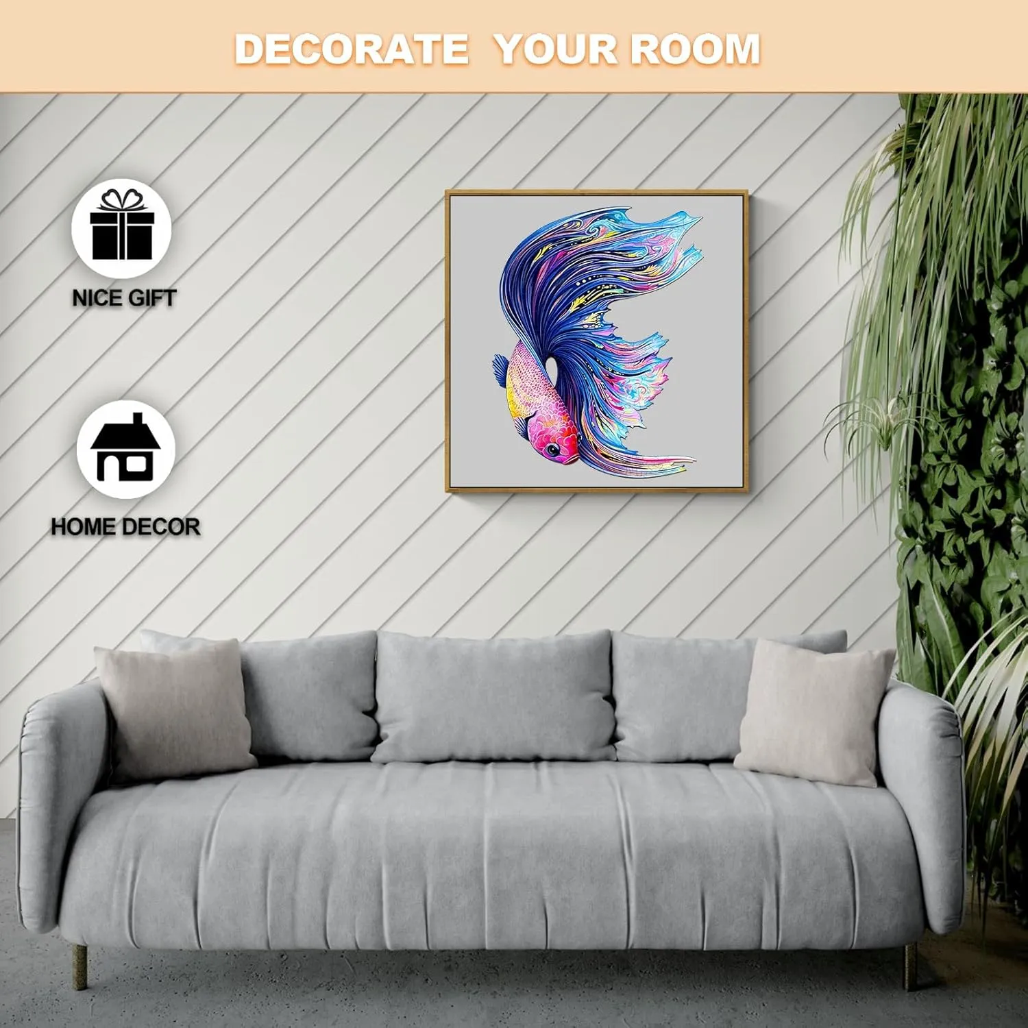 Wooden Puzzles for Adults and Kids, Betta Wooden Puzzles with Unique Colors and Shapes, Wooden Jigsaw Puzzles for People(S-8.3 * 6.5in 90pcs)