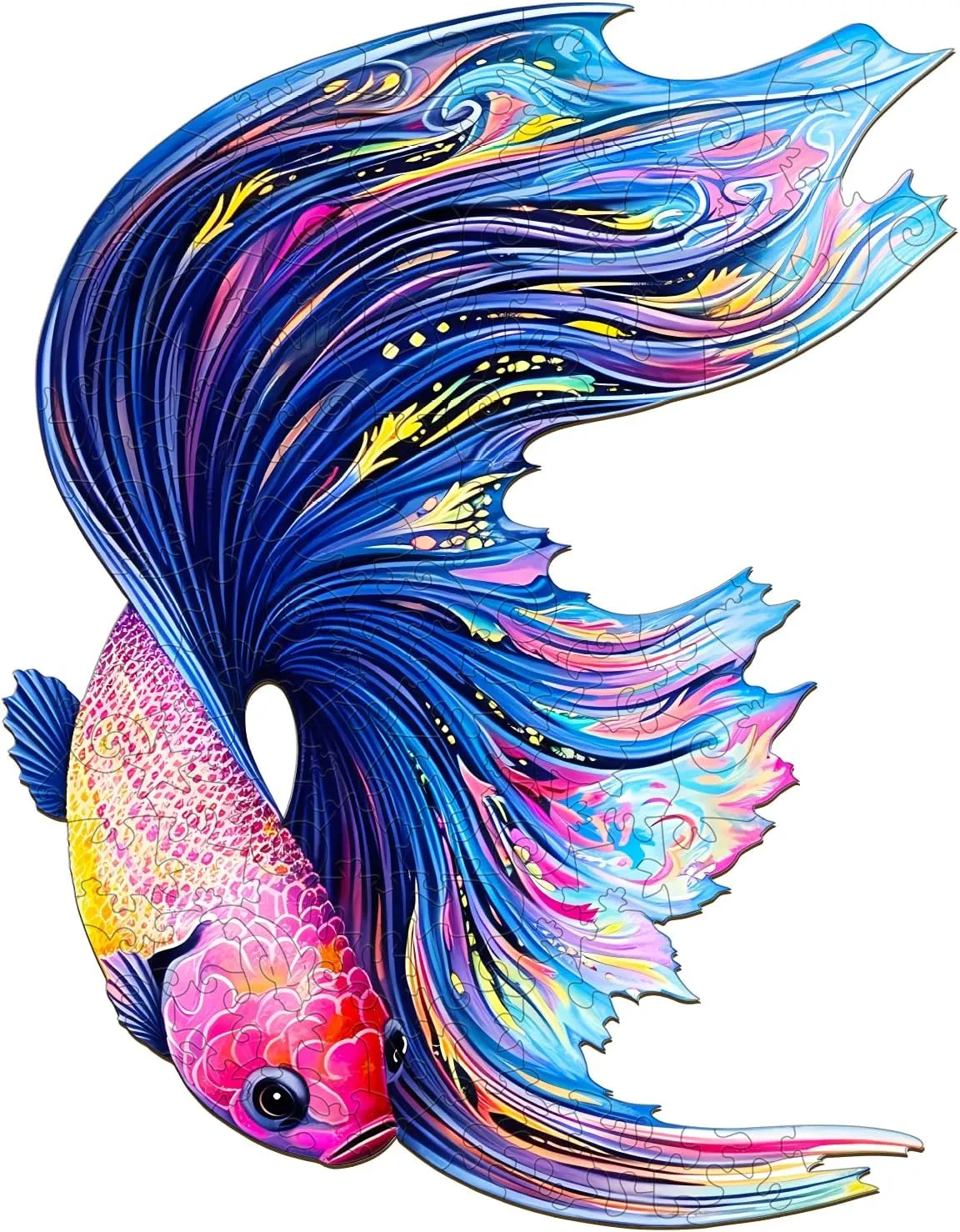 Wooden Puzzles for Adults and Kids, Betta Wooden Puzzles with Unique Colors and Shapes, Wooden Jigsaw Puzzles for People(S-8.3 * 6.5in 90pcs)