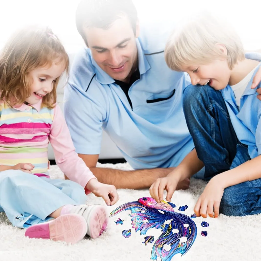 Wooden Puzzles for Adults and Kids, Betta Wooden Puzzles with Unique Colors and Shapes, Wooden Jigsaw Puzzles for People(S-8.3 * 6.5in 90pcs)