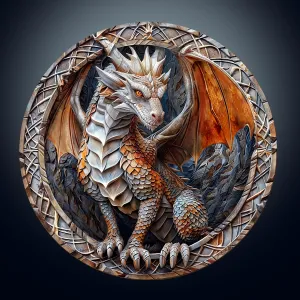 Wooden Puzzles for Adults With 3D Visual Effect - Cave Dragon Puzzle, Unique Gift for Women Men (M-11.4 * 11.4in 200pcs)