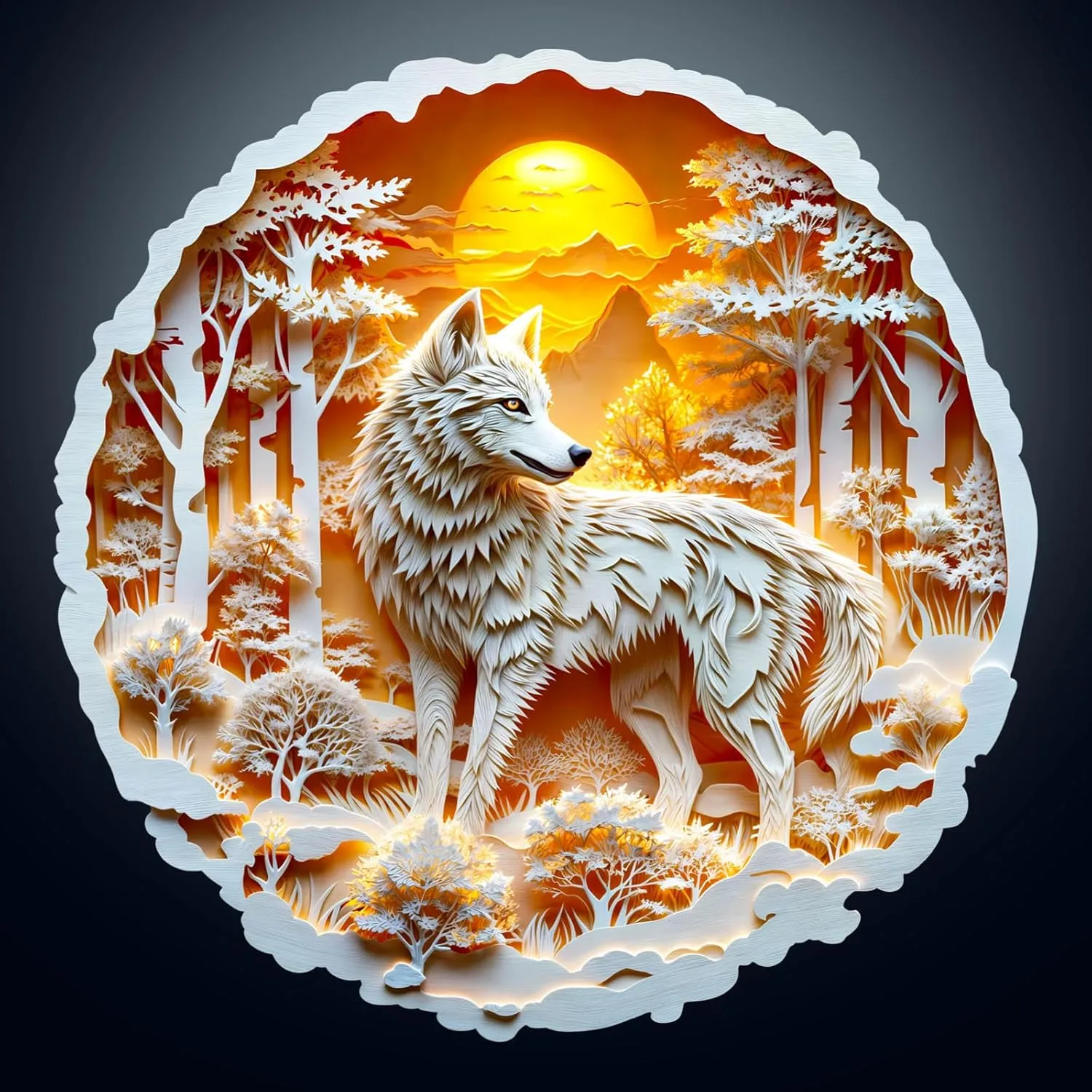 Wooden Puzzles for Adults, Woodne Wolf Puzzles, Flat Puzzles with 3D Visual Effect, Unique Puzzles Gifts for Puzzle Lover (S-8.5 * 8.4in 100pcs)