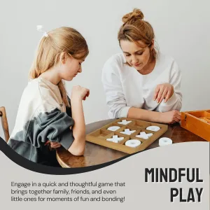 Wooden Tic Tac Toe Board Game, XO Chess, Wood Puzzle, Tabletop Game, Coffee Table Decor & Games, Educational Toys for Living Room, Home Decor