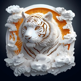 Wooden Puzzle for Adults-3D Visual Effect Paper Tiger Wooden Puzzle Unique Shape Advanced Wooden Jigsaw Puzzle for Adult, Best Birthday Gifts,Halloween Challenge Craft (S-8.5 * 8.5in-100pcs)
