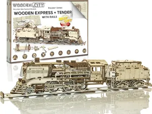 WOODEN.CITY Train Model Kits for Adults - 3D Wooden Puzzles - Trains for Adult - Made in EU