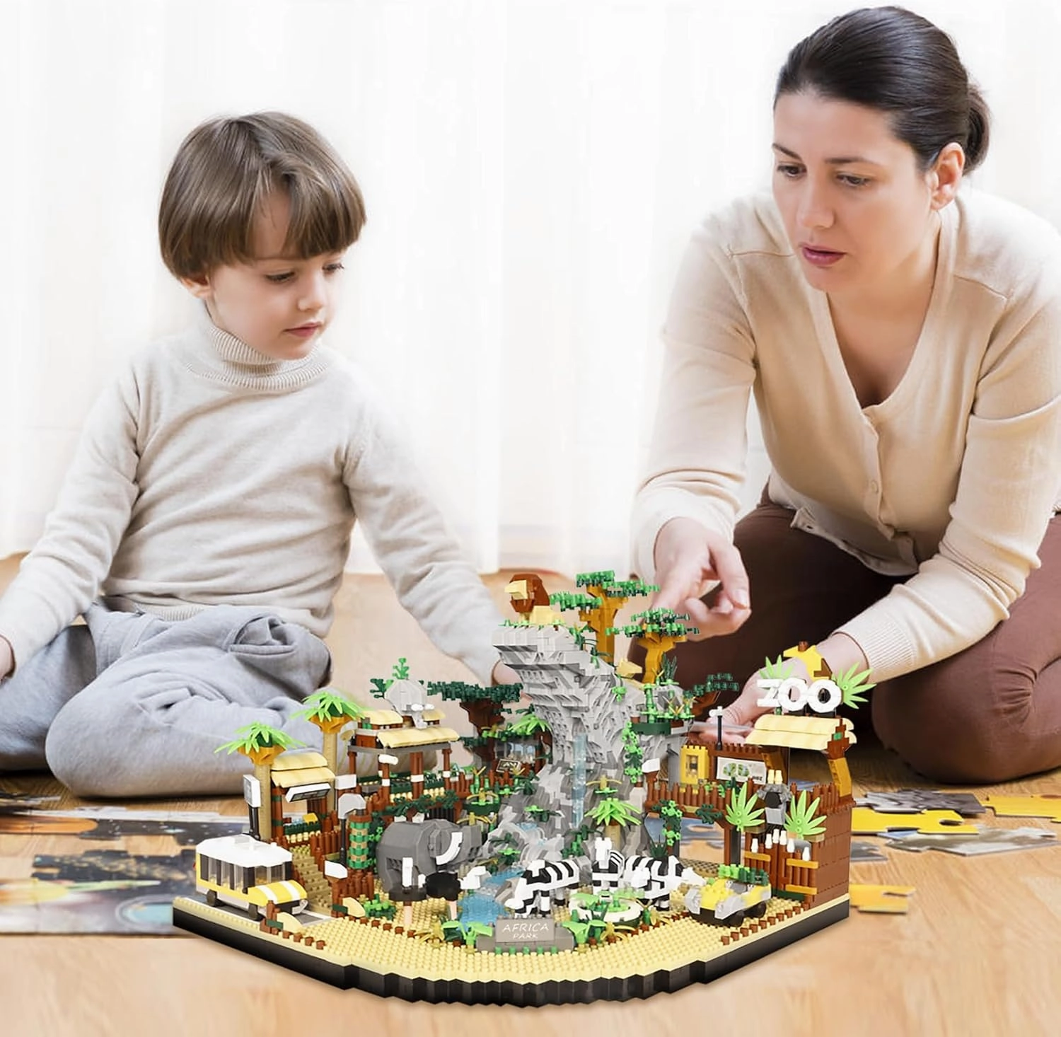 XIU Zoo Building Blocks Kit,(4800pcs) Animal Park Building Set with Animal Figures, MOC Building Toy Playset,Birthday Gift Idea for Kid Girls Boys 8 10 12 14
