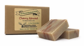 YANKEETRADERS Cherry Almond Beard, Body & Hair Soap, Handmade & Vegan / 2 Bars