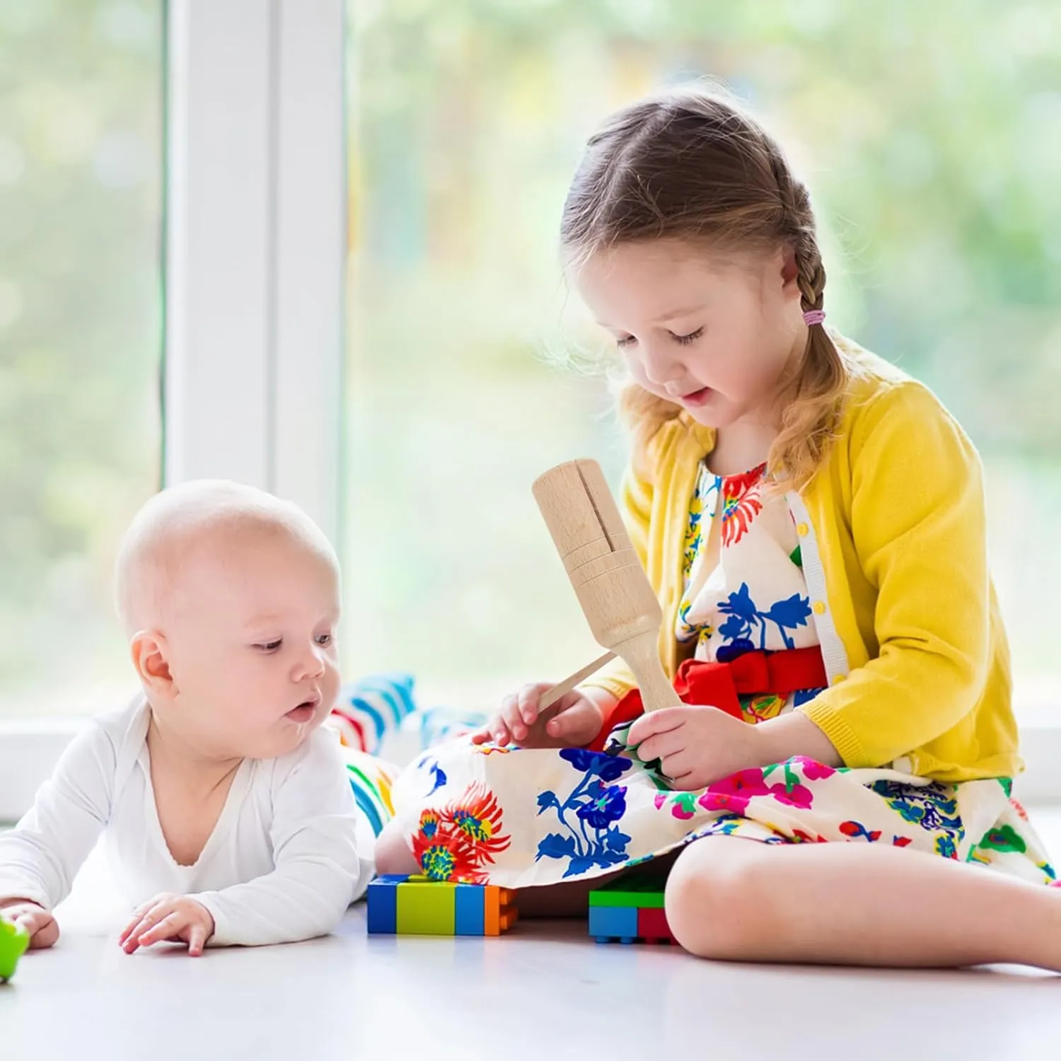 Yardwe 1 Set Preschool Musical Instrument Wooden Guiro Rod for Percussion for Develop Rhythm Skills and Enhance Musical Awareness