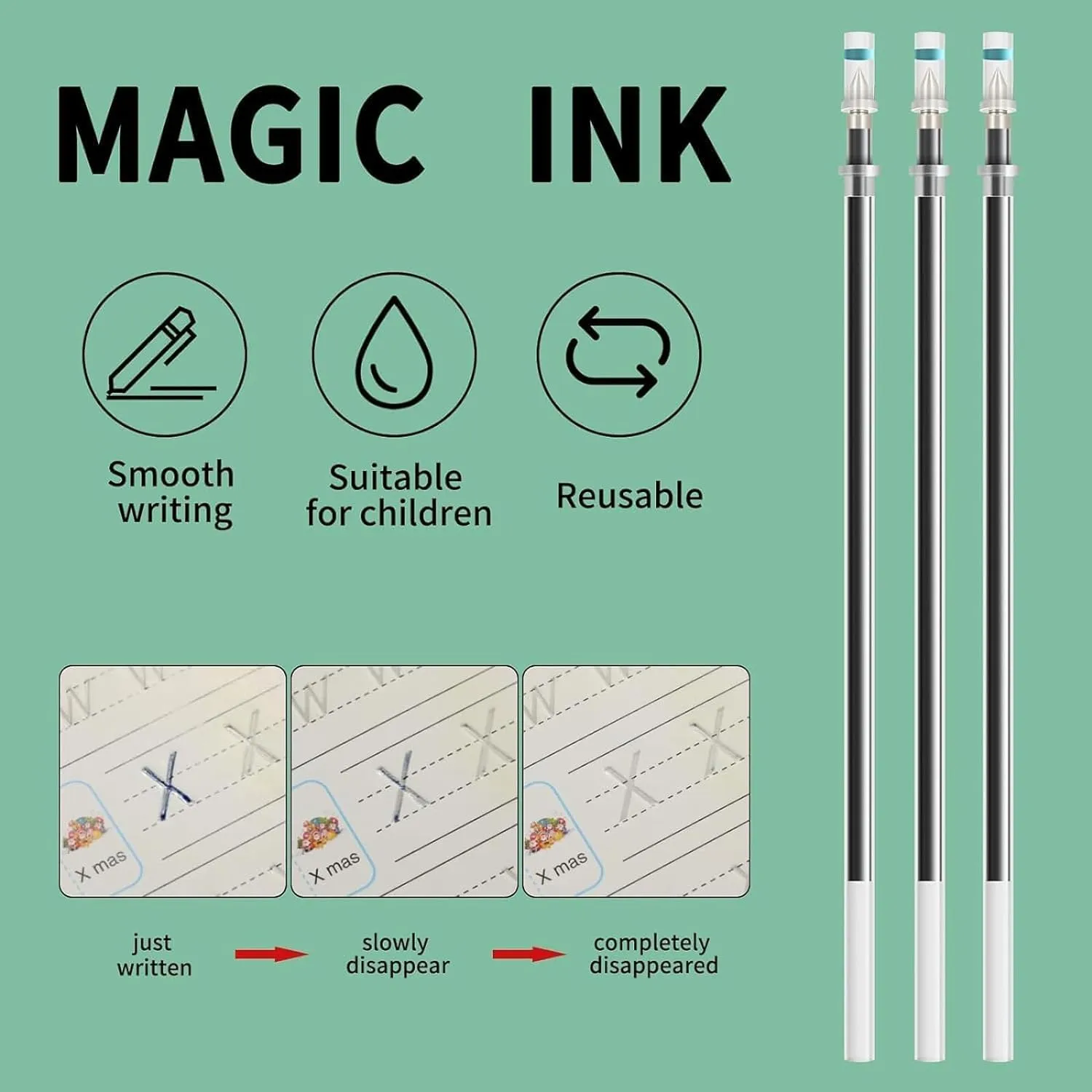 Yekidos 2 Sets Calligraphy Magic Reusable Copybooks Learn to Write Kids Age 3 4 5 6 7 8 Handwriting Practice Preschool Kits Activities Children Tracing Book School Supplies Disappearing Ink