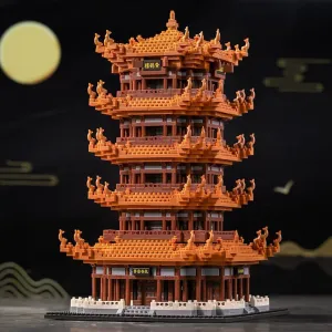 Yellow Crane Tower Building Sets Building Bricks,Chinese Ancient Famous Architecture Micro Building Blocks Toys,STEM Building Toys Model for Kids Boys Girls and Adults,4032PCS