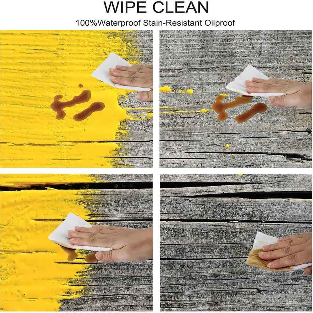 Yellow Round Fitted Tablecloth, Wooden Board Paint Splashes Brush Stroke Design Elements, Suitable for Wedding/Banquet/Restaurant/Party, Fit for 32" Table, Yellow Grey