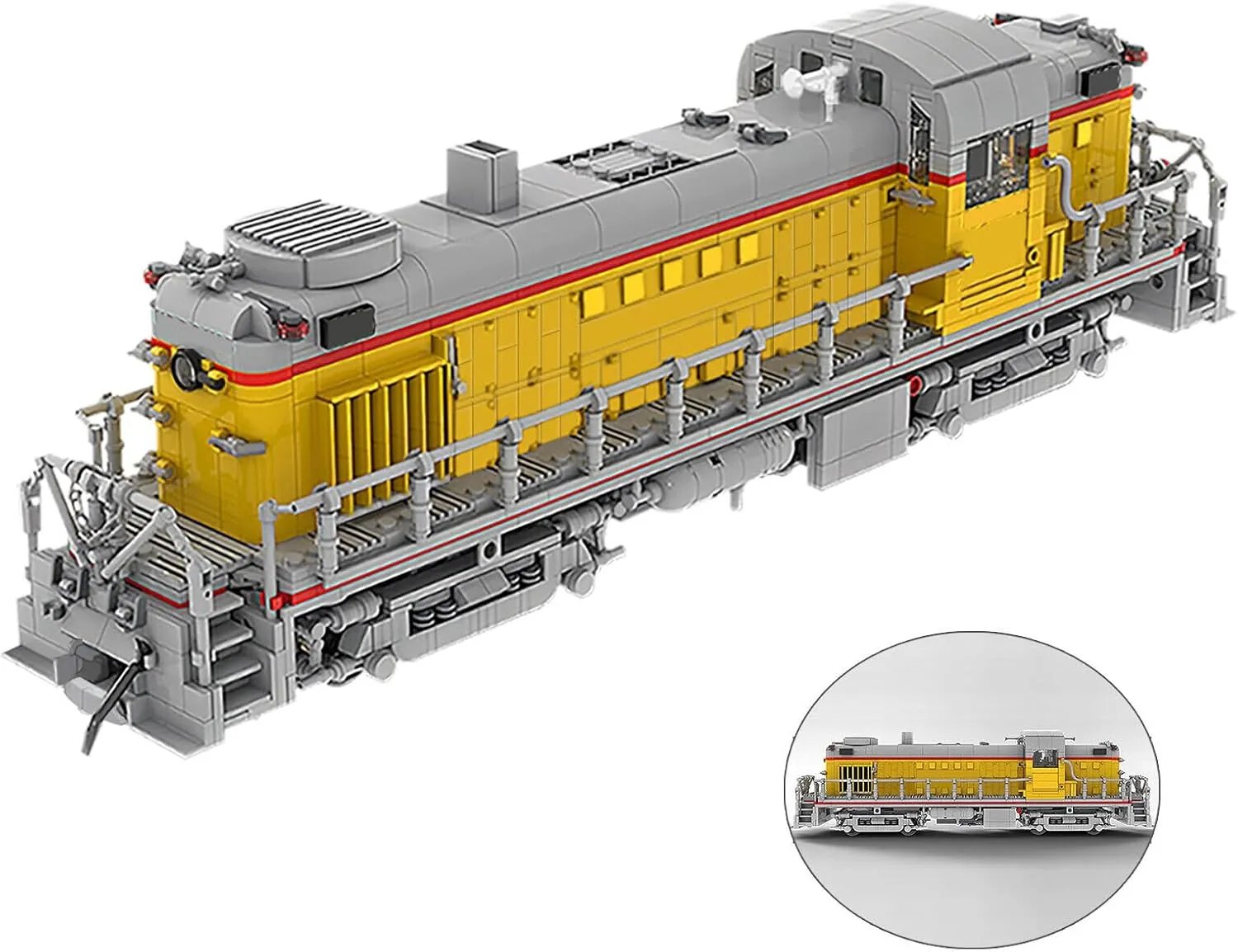 Yellow Train Model 1:38 Scale Building Toys for Collection MOC Build Gift for Age 18 
