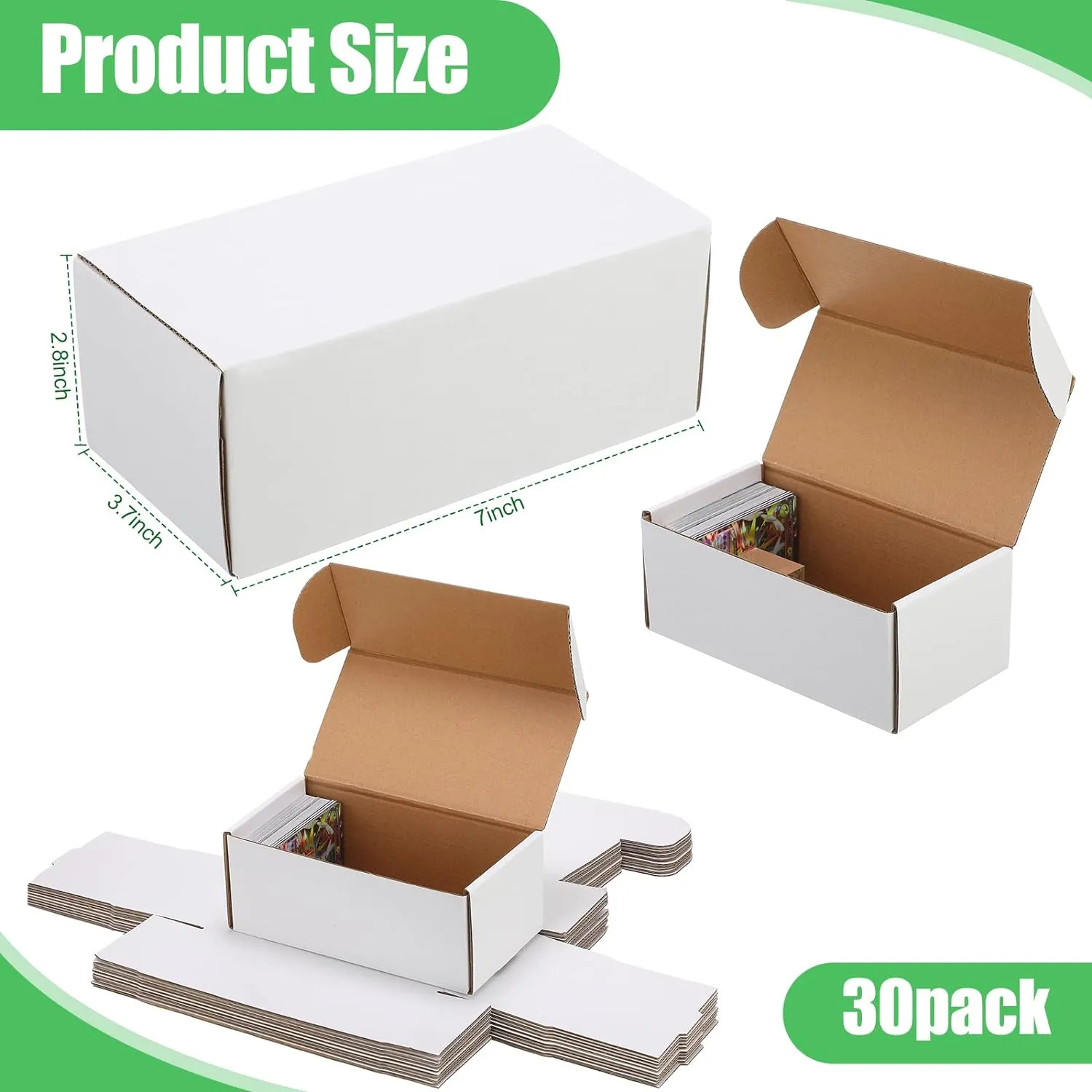 Yexiya 400 Count Trading Card Storage Box Cardboard Baseball Card Storage Box Collectible Cases for Sports Gaming Cardboard Game Collecting Holder Supplies(30 Pcs)