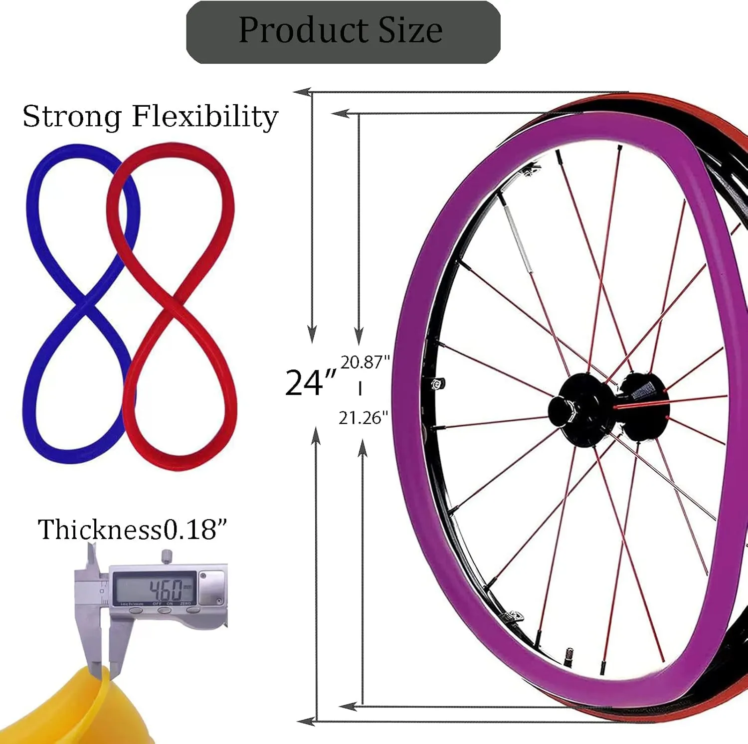 YZRYXHWL Wheelchair Cover Wheelchair Accessories 24in Wheelchair Push Rim Covers 1 Pair Non-Slip Wear-Resistant Hand Push Cover Wheelchair Rear Wheel Push Ring Protective Cover (Color : Purple)