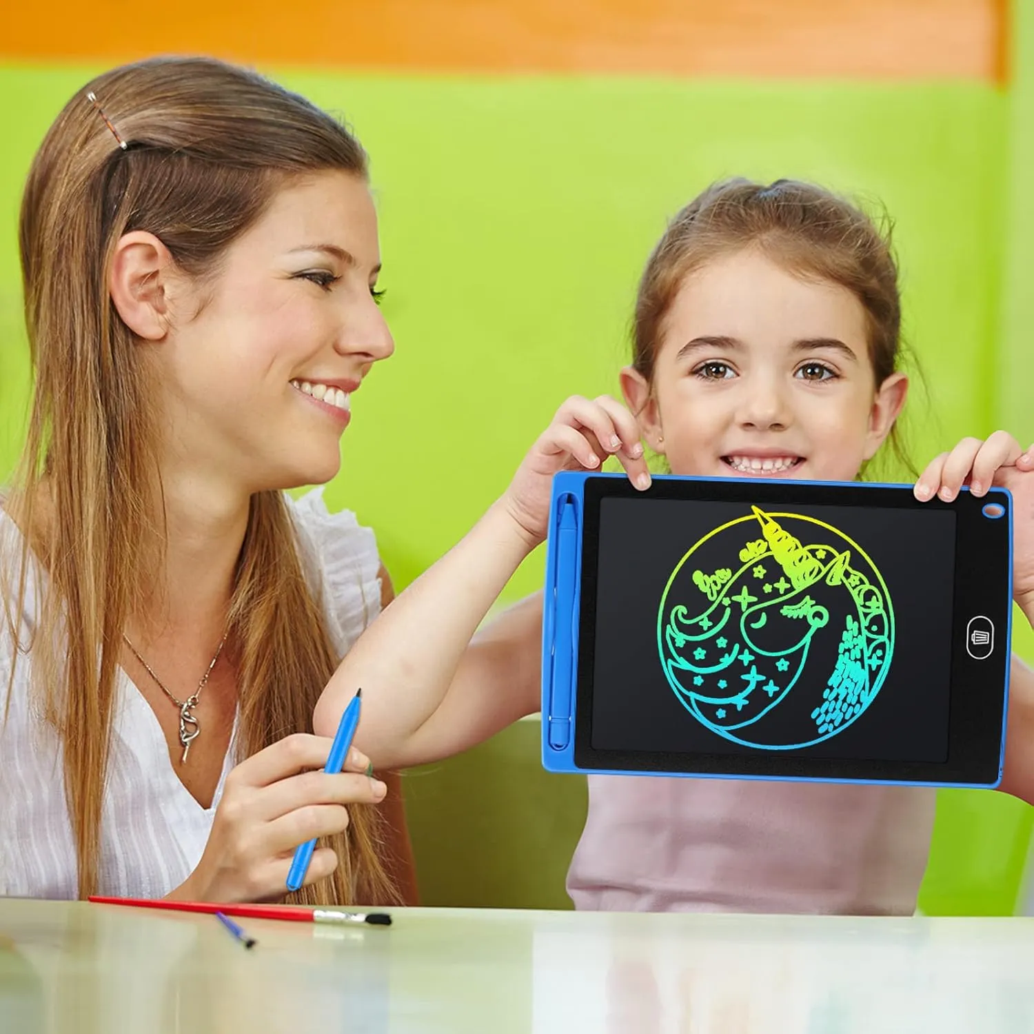 Zhehao 24 Pieces LCD Writing Tablet Doodle Board 8.5 Inch Colorful Reusable Screen Board Pad Reusable Drawing Writing Learning Educational Pad Toys for Girls Boys 8-10 3-10(Classic Round Style)