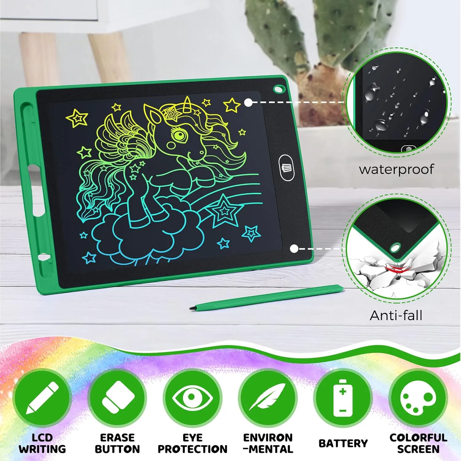 Zhehao 48 Pieces LCD Writing Tablet Doodle Pads Bulk for Kids 8.5 Inch LCD Drawing Board Colorful Doodle Board Reusable Erasable Painting Pads Learning Toy for 3-10 Years Old (Blue,red,Green,Pink)